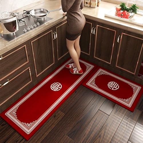 Küchenteppich 40x60 Chinesischer Stil Küchenläufer Teppich Für Küche Waschbarer rutschfest Läufer Küchenmatte Weich Und Superabsorbierend Waschbar In Waschmaschine von ZZDXL
