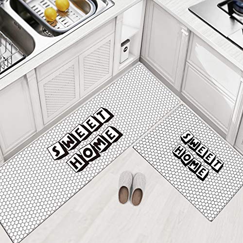 Küchenteppich 50x80 Minimalistischer Stil Küchenläufer Teppich Für Küche Waschbarer rutschfest Läufer Küchenmatte Küchenfußmatten Mikrofaser Fußmatte Badematten Set von ZZDXL
