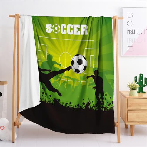 Kuscheldecke Fußball Grün Flauschige Warme Decke,Fleecedecke Flauschig,Tagesdecke,Sofa Überwurfdecke,Wohndecke Und Decke Sofa,Geeignet Für Alle Jahreszeiten.（130X150Cm） von ZZDXL