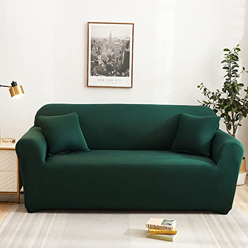 Sofabezug 3Sitzer Dunkelgrün Sofaüberwurf Stretch Elastisch,Moderne Joker Sofa Überzug,Antirutsch Sofahusse,Sofabezug L Form,Couch Überwurf,Sofa Sauber Bezug, Sofabezug von ZZDXL