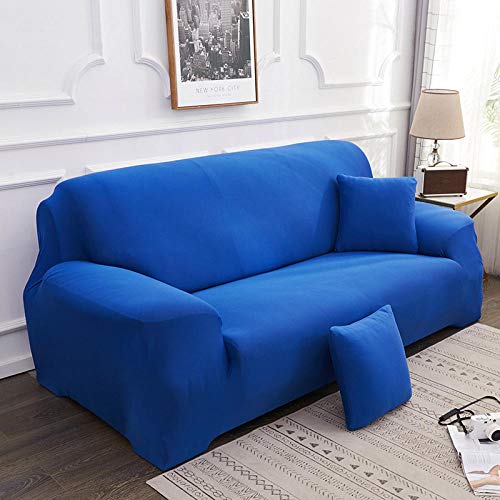 Sofabezug 4 Sitzer Lebhaftes Blau Sofaüberwurf Stretch,Moderne Sofa Überwurf,Antirutsch Sofahusse ,Sofabezug L Form,Couch Überwurf,Sofa Sauber Bezug,Elastischer Sofabezug von ZZDXL