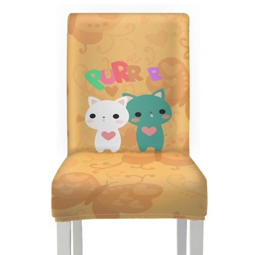 Stuhlhussen 2er Set Grüne Katze Stuhlbezug für Esszimmerstühle,Stuhlhusse Stretch,Stuhlhussen Schwingstuhl Waschbar, Hussen für Stühle für Hotel, Bankett, Deko Stuhlhussen 2er Set Grüne Katze Stuhlbezug für Esszimmerstühle,Stuhlhusse Stretch,Stuhlhussen Schwingstuhl Waschbar, Hussen für Stühle für Hotel, Bankett, Deko von ZZDXL
