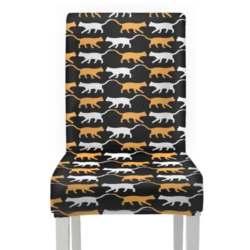 Stuhlhussen 6Er Set Gelb Und Weiß Stuhlbezüge Stretch Stuhlhussen Esszimmerstühle Elastischer Hussen Schwingstuhl, Stuhl Überzug Esszimmer Hotel von ZZDXL