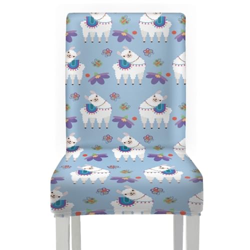 Stuhlhussen 6Er Set Lila Blumen Stuhlbezüge Stretch Stuhlhussen Esszimmerstühle Elastischer Hussen Schwingstuhl, Stuhl Überzug Esszimmer Hotel von ZZDXL