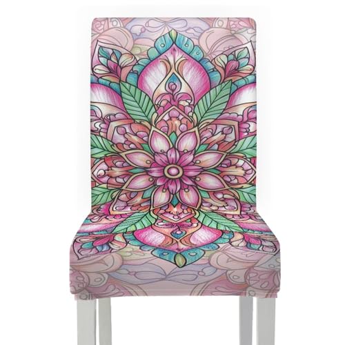Stuhlhussen 6Er Set Rosa Blumen Stuhlbezüge Stretch Stuhlhussen Esszimmerstühle Elastischer Hussen Schwingstuhl, Stuhl Überzug Esszimmer Hotel von ZZDXL