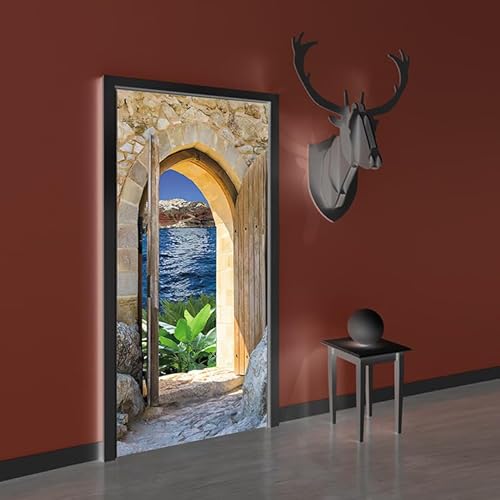 Türsticker 3D Fototapete Selbstklebend PVC Türaufkleber, Mode 3D, Modern, Geblümt, für Kunststoff, Metall, Holz, Wand, Glas, 77x200cm, 2 Stück Türsticker 3D Fototapete Selbstklebend PVC Türaufkleber, Mode 3D, Modern, Geblümt, für Kunststoff, Metall, Holz, Wand, Glas, 77x200cm, 2 Stück von ZZDXL