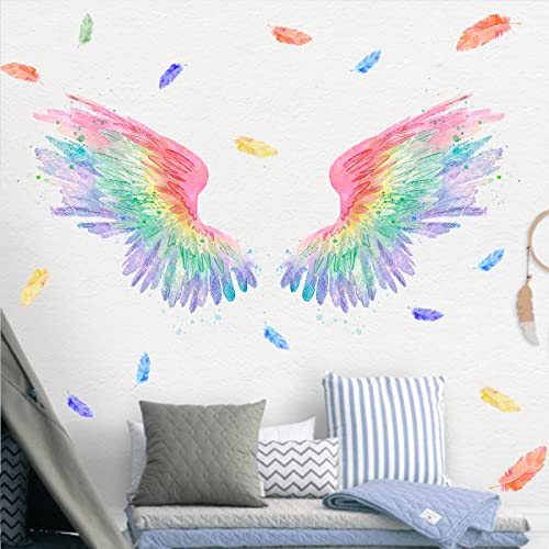 Wandtattoo Engelsflügel Wandsticker Wanddeko für Wohnzimmer Schlafzimmer Sofa Hintergrund,Wandaufkleber Kinderzimmer Mädchen und Jungs,Wandaufkleber Diy Wandkunst Dekor von ZZDXL