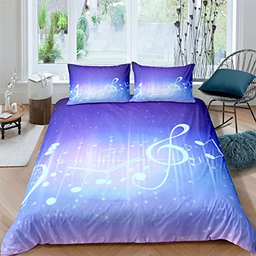 ZZDXL Bettbezug 135x200 Musik Lila Bettwäsche Set Bettbezug Set Weiche Flauschige Gebürstet Microfaser 1 Bettbezug mit 2 Kopfkissenbezug 80x80 cm mit Reißverschluss ZZDXL Bettbezug 135x200 Musik Lila Bettwäsche Set Bettbezug Set Weiche Flauschige Gebürstet Microfaser 1 Bettbezug mit 2 Kopfkissenbezug 80x80 cm mit Reißverschluss von ZZDXL