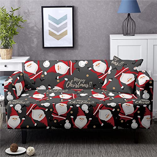 ZZDXL Sofabezug 2 Sitzer Weihnachten Altgrau Sofaüberwurf Stretch Elastisch ,Moderne Joker Sofa Überzug,Antirutsch Sofahusse ,Sofabezug L Form,Couch Überwurf,Sofa Sauber Bezug, Sofabezug Möbelschutz von ZZDXL