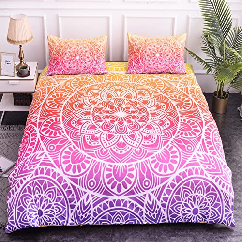 Bettwäsche 220x240 Orange Pink Mandala Bettdecke Mikrofaser Schlafkomfort Bettbezug Weiche 3er Set Bettwäsche-Sets mit Reißverschluss 1 Bettdecken + 2 Kissenbezug 80x80 Bettwäsche 220x240 Orange Pink Mandala Bettdecke Mikrofaser Schlafkomfort Bettbezug Weiche 3er Set Bettwäsche-Sets mit Reißverschluss 1 Bettdecken + 2 Kissenbezug 80x80 von ZZDXW