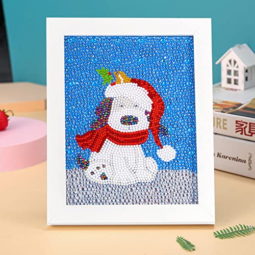 Diamond Painting Weihnachtswelpe Diamond Painting kinder DIY Weihnachten 5D Diamant Painting mit rahmen,Diamond Painting für Kinder,für Home Wand-Décor Diamant Painting Bilder Arts(15x15cm) von ZZDXW