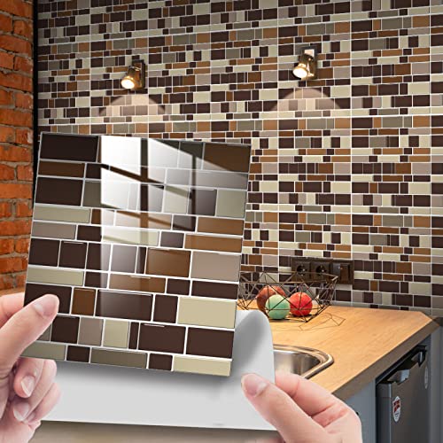 Fliesenaufkleber Braune Abstrakte Geometrie Klebefliesen PVC-Material Mosaikfliesen Wasserdicht Ölfest Fliesenaufkleber bad Fliesenfolie Küchenrückwand Selbstklebend DIY Home Decor 10 Stück/10x10cm Fliesenaufkleber Braune Abstrakte Geometrie Klebefliesen PVC-Material Mosaikfliesen Wasserdicht Ölfest Fliesenaufkleber bad Fliesenfolie Küchenrückwand Selbstklebend DIY Home Decor 10 Stück/10x10cm von ZZDXW