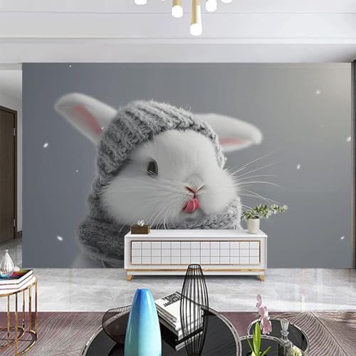 Fototapete Nettes Kaninchen Grau Tapete Wohnzimmer Fototapete Schlafzimmer Kein Klebstoff Echtes Seidenstoff Großes Wandkunstwerk für Fernsehhintergrund Büro Wandtapete 350x240cm Fototapete Nettes Kaninchen Grau Tapete Wohnzimmer Fototapete Schlafzimmer Kein Klebstoff Echtes Seidenstoff Großes Wandkunstwerk für Fernsehhintergrund Büro Wandtapete 350x240cm von ZZDXW