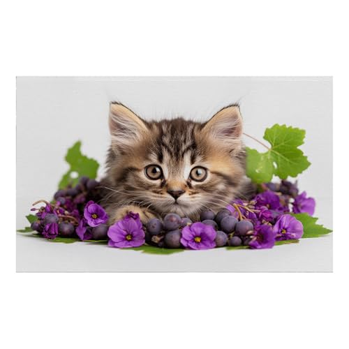 Fototapete Niedliche Katze Blume Tapete Wohnzimmer Fototapete Schlafzimmer Kein Klebstoff Echtes Seidenstoff Großes Wandkunstwerk für Fernsehhintergrund Büro Wandtapete 400x240cm Fototapete Niedliche Katze Blume Tapete Wohnzimmer Fototapete Schlafzimmer Kein Klebstoff Echtes Seidenstoff Großes Wandkunstwerk für Fernsehhintergrund Büro Wandtapete 400x240cm von ZZDXW