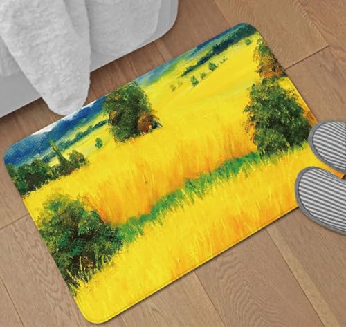 Fußmatte 80x120 cm Gelb Grün Graffiti Fussmatte Aussen Fussmatte Innen Weich Waschbar rutschfeste Schmutzfangmatte für Flur Haustiere Türmatte Heimdekoration Fussabtreter von ZZDXW