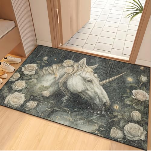 Fussmatte Aussen 40x60 cm Grau Grün Blumen Fußmatte Außen Innen rutschfeste Schmutzfangmatte für Eingang Patio Flur Garten Türmatte Maschinenwaschbare Fußmatten Haustür Fussmatte Aussen 40x60 cm Grau Grün Blumen Fußmatte Außen Innen rutschfeste Schmutzfangmatte für Eingang Patio Flur Garten Türmatte Maschinenwaschbare Fußmatten Haustür von ZZDXW