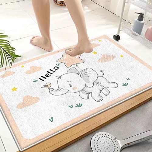 Fussmatte Beige Süßer Elefant Schmutzfangmatte Badematte Fussmatte Aussen Fussmatte Innen Waschbar Fussmatten Haustür Türmatte Wohnzimmer Schlafzimmer Bad(40x60cm) von ZZDXW