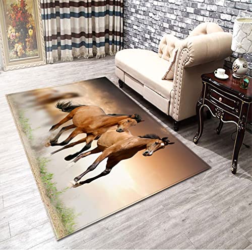 Fussmatte Braunes Tier Pferd Schmutzfangmatte Badematte Fussmatte Aussen Fussmatte Innen Waschbar Fussmatten Haustür Türmatte Wohnzimmer Schlafzimmer Bad(60x90cm) von ZZDXW