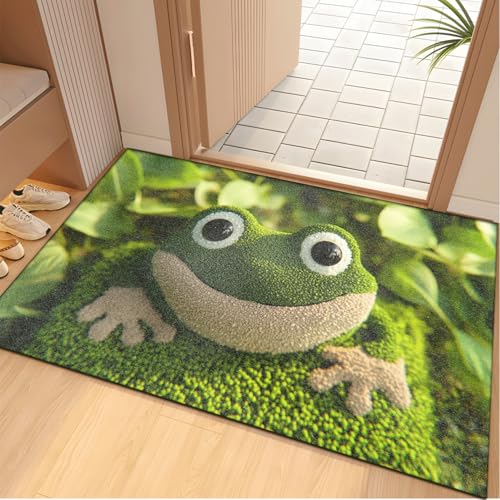 Fussmatte Innen 60x90 cm Abstrakter Grüner Frosch Fussmatte Aussen rutschfeste für Hund Eingang Badematte Waschbar Schmutzfangmatte Strapazierfähige und Langlebige Fussmatten Haustür Fussmatte Innen 60x90 cm Abstrakter Grüner Frosch Fussmatte Aussen rutschfeste für Hund Eingang Badematte Waschbar Schmutzfangmatte Strapazierfähige und Langlebige Fussmatten Haustür von ZZDXW