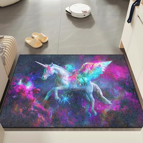 Fussmatte Innen 60x90 cm Einhorn Blau Rosa Fussmatte Aussen rutschfeste für Hund Eingang Badematte Waschbar Schmutzfangmatte Strapazierfähige und Langlebige Fussmatten Haustür Fussmatte Innen 60x90 cm Einhorn Blau Rosa Fussmatte Aussen rutschfeste für Hund Eingang Badematte Waschbar Schmutzfangmatte Strapazierfähige und Langlebige Fussmatten Haustür von ZZDXW