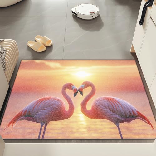 Fussmatte Innen 60x90 cm Flamingo Rosa Gelb Fussmatte Aussen rutschfeste für Hund Eingang Badematte Waschbar Schmutzfangmatte Strapazierfähige und Langlebige Fussmatten Haustür Fussmatte Innen 60x90 cm Flamingo Rosa Gelb Fussmatte Aussen rutschfeste für Hund Eingang Badematte Waschbar Schmutzfangmatte Strapazierfähige und Langlebige Fussmatten Haustür von ZZDXW