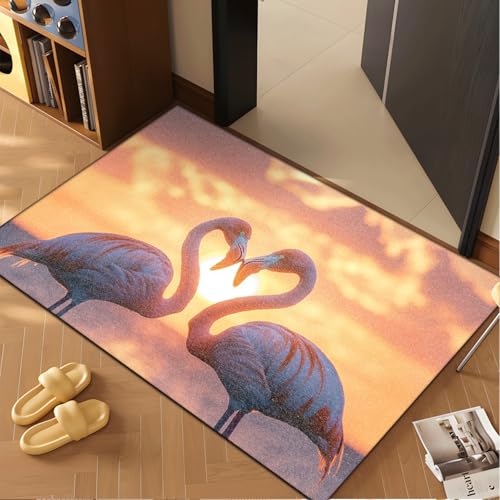 Fussmatte Innen 80x120 cm Flamingo Orange Herz Fussmatte Aussen rutschfeste für Hund Eingang Badematte Waschbar Schmutzfangmatte Strapazierfähige und Langlebige Fussmatten Haustür Fussmatte Innen 80x120 cm Flamingo Orange Herz Fussmatte Aussen rutschfeste für Hund Eingang Badematte Waschbar Schmutzfangmatte Strapazierfähige und Langlebige Fussmatten Haustür von ZZDXW