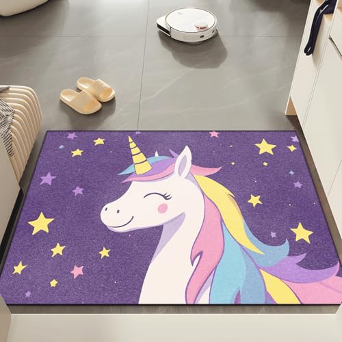 Fussmatte Innen 80x120 cm Gelb Lila Einhorn Fussmatte Aussen rutschfeste für Hund Eingang Badematte Waschbar Schmutzfangmatte Strapazierfähige und Langlebige Fussmatten Haustür Fussmatte Innen 80x120 cm Gelb Lila Einhorn Fussmatte Aussen rutschfeste für Hund Eingang Badematte Waschbar Schmutzfangmatte Strapazierfähige und Langlebige Fussmatten Haustür von ZZDXW