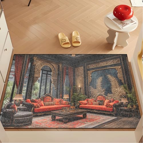 Fussmatte Innen 80x120 cm Retro Braun Orange Fussmatte Aussen rutschfeste für Hund Eingang Badematte Waschbar Schmutzfangmatte Strapazierfähige und Langlebige Fussmatten Haustür Fussmatte Innen 80x120 cm Retro Braun Orange Fussmatte Aussen rutschfeste für Hund Eingang Badematte Waschbar Schmutzfangmatte Strapazierfähige und Langlebige Fussmatten Haustür von ZZDXW