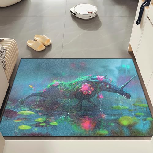Fussmatte Innen 80x120 cm Tier Grün Blau Fussmatte Aussen rutschfeste für Hund Eingang Badematte Waschbar Schmutzfangmatte Strapazierfähige und Langlebige Fussmatten Haustür Fussmatte Innen 80x120 cm Tier Grün Blau Fussmatte Aussen rutschfeste für Hund Eingang Badematte Waschbar Schmutzfangmatte Strapazierfähige und Langlebige Fussmatten Haustür von ZZDXW