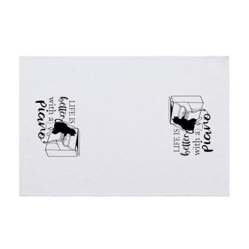 Geschirrtücher Schwarzes Klavier Handtücher Waffeltücher Küchentücher Geschirrhandtücher Saugfähige Trockentücher Küche Multi-Purpose Abtrockentücher Küche (40x60cm) von ZZDXW