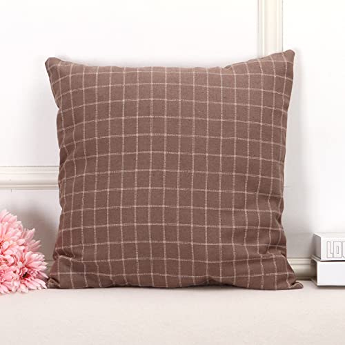 Kissenbezug 50x50 Brauner Karierter Druck Dekokissen Leinen Kissenbezüge Hypoallergener Kissenbezug Pillow Cover für Sofa Schlafzimmer Gartenbett Balkon Auto Kissenhüllen Kissenbezug 50x50 Brauner Karierter Druck Dekokissen Leinen Kissenbezüge Hypoallergener Kissenbezug Pillow Cover für Sofa Schlafzimmer Gartenbett Balkon Auto Kissenhüllen von ZZDXW