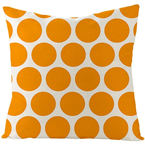 Kissenbezug 60x60 Orange Beige Punkte Kissenbezüge Linen Dekokissen Outdoor Kissenbezug Pillow Cover für Sofa Schlafzimmer Auto Kissenhülle Breathable Cushion Covers von ZZDXW