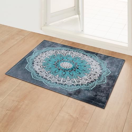 Schmutzfangmatte 40x60 cm Grau Blau Mandala Fussmatte Innen rutschfeste Fussmatte Aussen Fußmatte Waschbar Fußmatten Haustür Türmatte für Flur Küche Haustiere Fußmatte Außen Schmutzfangmatte 40x60 cm Grau Blau Mandala Fussmatte Innen rutschfeste Fussmatte Aussen Fußmatte Waschbar Fußmatten Haustür Türmatte für Flur Küche Haustiere Fußmatte Außen von ZZDXW
