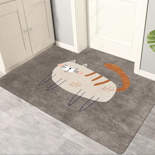Schmutzfangmatte 90x150cm Graue Braune Katze Fussmatte Innen rutschfeste Fussmatte Aussen Fußmatte Waschbar Fußmatten Haustür Türmatte für Flur Küche Haustiere Fußmatte Außen Schmutzfangmatte 90x150cm Graue Braune Katze Fussmatte Innen rutschfeste Fussmatte Aussen Fußmatte Waschbar Fußmatten Haustür Türmatte für Flur Küche Haustiere Fußmatte Außen von ZZDXW