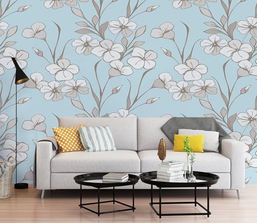 Tapete Blau Grau Blumen Fototapete Kinderzimmer Wohnzimmer Schlafzimmer Kein Klebstoff Kinderzimmer Tapete Echtes Seidenstoff Wallpaper Fernsehhintergrund Foto Tapeten Wand 150x117.5cm Tapete Blau Grau Blumen Fototapete Kinderzimmer Wohnzimmer Schlafzimmer Kein Klebstoff Kinderzimmer Tapete Echtes Seidenstoff Wallpaper Fernsehhintergrund Foto Tapeten Wand 150x117.5cm von ZZDXW