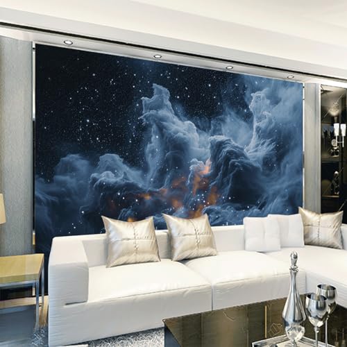 Vliestapete Blauer Sternenhimmel Fototapete Wohnzimmer Abziehbar und Einfach Anbringen Kinderzimmer Tapete Klebstofffreies Echtes Seidenstoff Fototapete Kinderzimmer 274x254cm von ZZDXW
