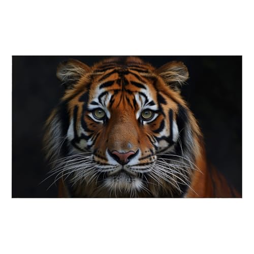 Vliestapete Schwarzer Oranger Tiger Fototapete Wohnzimmer Abziehbar und Einfach Anbringen Kinderzimmer Tapete Klebstofffreies Echtes Seidenstoff Fototapete Kinderzimmer 274x254cm von ZZDXW