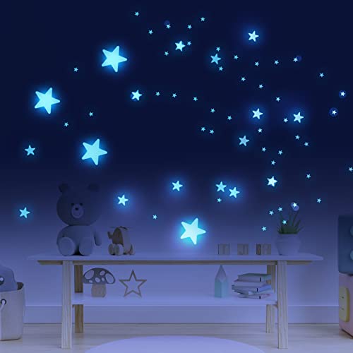 Wandtattoo Kinderzimmer Grüner Stern Drucken Leuchtsterne Kinderzimmer Wandsticker Wandsticker Kinderzimmer Glow in the Dark Wandtattoo Kinderzimmer Mädchen Junge für Wanddeko Geschenke 4 Stück von ZZDXW