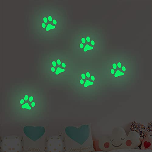 Wandtattoo Kinderzimmer Niedliche Hundekralle Leuchtsterne Kinderzimmer Wanddeko Wandsticker Leuchtsterne Selbstklebend Glow in the Dark Wandtattoo Kinderzimmer Mädchen Junge von ZZDXW