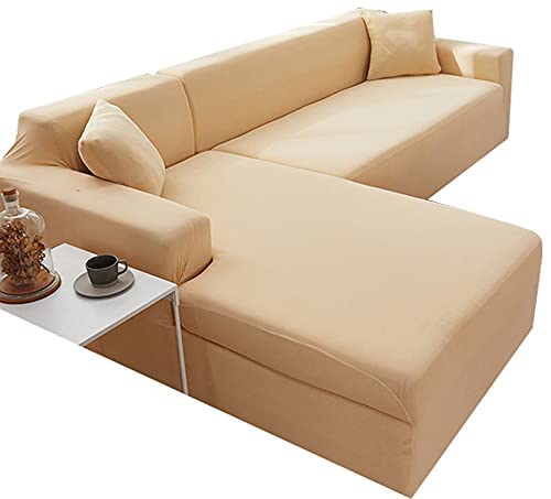 ZZDXW L-Förmige Sofabezug，Sofabezüge 1er 2er 3er L Form,Sofahusse L Form 1 2 3 4 Sitzer Ecksofa,Couch Bezug Für Eckcouch U Form,Sofa Überzug,Sofa Hussen Stretch Baumwolle,Für L/U Normal Sofa von ZZDXW