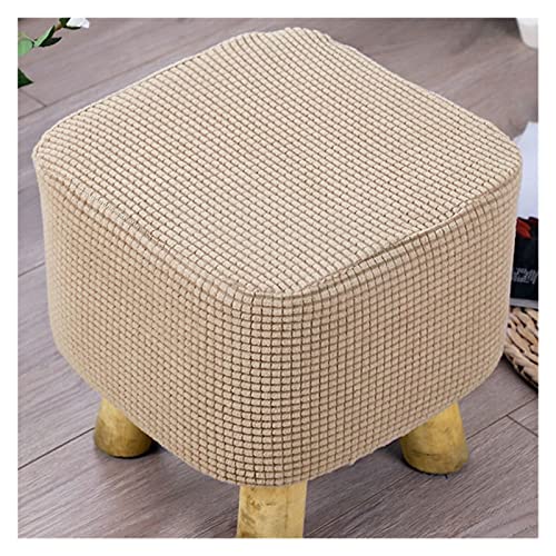 ZZDXW Quadratisch Stretch Bezug Für Fußhocker, Hocker-Überzug, Rund, Barhocker，Wasserdicht Hockerbezug Mit Elastischem Boden Hocker Protector Staubdicht Pouf Abdeckung Passend Für Wohnzimmer von ZZDXW