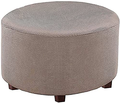 ZZDXW Stretch Ottomane Schonbezug Runder， Ottoman Überzug Elastischer Sofabezug Sofahusse Schemel Couchbezug Aufbewahrungshocker Fußstützenabdeckung (Color : D, Size : 25-35CM) von ZZDXW