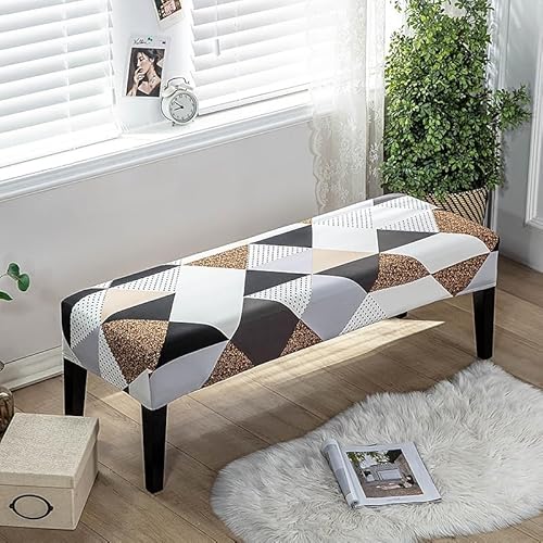 Bezug Für Sitzbank Esszimmer,Schonbezug Holzbank Bezug Sitzbank Bank Stretch Bezug Sitzbank Gepolstert Polsterbank Husse Hocker Schuhbank Bezüge Stuhlhusse für Eingangsbereich Cover ( Color : #17 , Si von ZZDZW