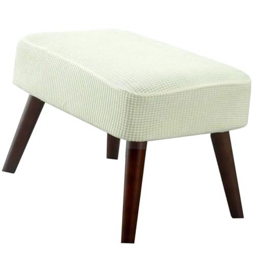 Bezug Fußhocker Rechteckig, Stretch Bezug Hocker Rechteckiger ,Ottoman Schonbezug Hockerbezug Beinstütze Abdeckung Sitzhocker Hussen Eingangbank Überzug Bank Sitzbank Bezug Stuhlbezug ( Color : Beige von ZZDZW