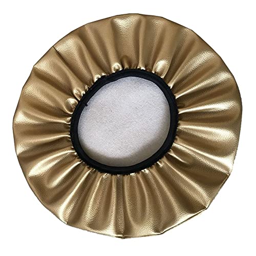Hocker Bezug Hockerbezug rund Kunstleder Bar Bezug Sitz Kissen,für Sitzhocker Höhenverstellbar Rollhocker Drehhocker Mit Rollen Arbeitshocker Stuhl Drehstuhl Bürohocker ( Color : Gold , Size : 38cm ) von ZZDZW