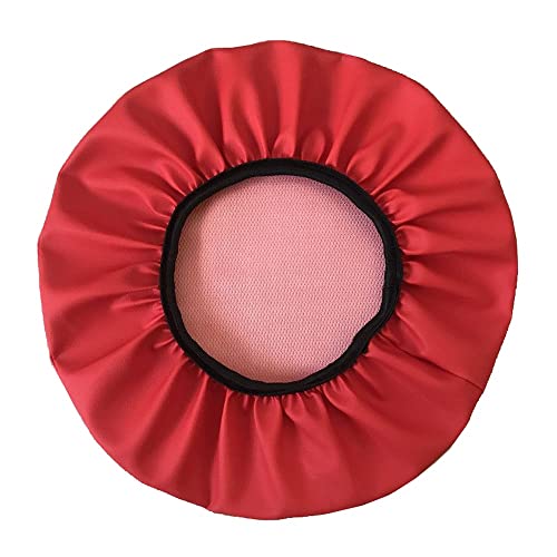 Hocker Bezug Hockerbezug rund Kunstleder Bar Bezug Sitz Kissen,für Sitzhocker Höhenverstellbar Rollhocker Drehhocker Mit Rollen Arbeitshocker Stuhl Drehstuhl Bürohocker ( Color : Rot , Size : 32cm ) von ZZDZW