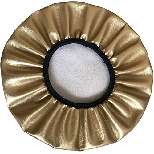 Hockerbezug Hocker Bezug rund Kunstleder Bar Bezug Sitz Kissen,für Sitzhocker Höhenverstellbar Rollhocker Drehhocker Mit Rollen Arbeitshocker Stuhl Drehstuhl Bürohocker ( Color : Gold , Size : 38cm ) von ZZDZW