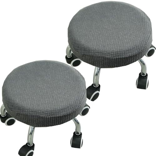 Hockerbezug Rund 30-42cm,2 Stück Hocker Bezug Rund,Luxuriöser Round Stool Cover, Dehnbar Knitterfrei Waschbar Staubdicht Weich Und Langlebig, Verwandelte Die Hocker In Sekunden ( Color : Dark grey , S Hockerbezug Rund 30-42cm,2 Stück Hocker Bezug Rund,Luxuriöser Round Stool Cover, Dehnbar Knitterfrei Waschbar Staubdicht Weich Und Langlebig, Verwandelte Die Hocker In Sekunden ( Color : Dark grey , S von ZZDZW