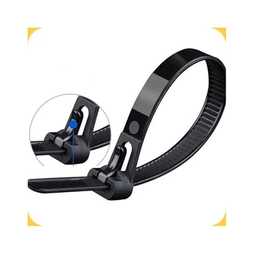 Kabelbinder UV Beständig,Kabelbinder Wiederverschließbar Schwarz Weiß Grün Set Lang Kabelbinder Klett,Kabelbinder Wiederverwendbar für Gartenarbeit/Wohnen/Werkstätten ( Color : Black , Size : 8x300mm von ZZDZW