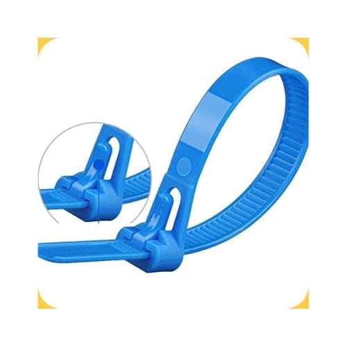 Kabelbinder UV Beständig,Kabelbinder Wiederverschließbar Schwarz Weiß Grün Set Lang Kabelbinder Klett,Kabelbinder Wiederverwendbar für Gartenarbeit/Wohnen/Werkstätten ( Color : Blue , Size : 8x600mm ) von ZZDZW